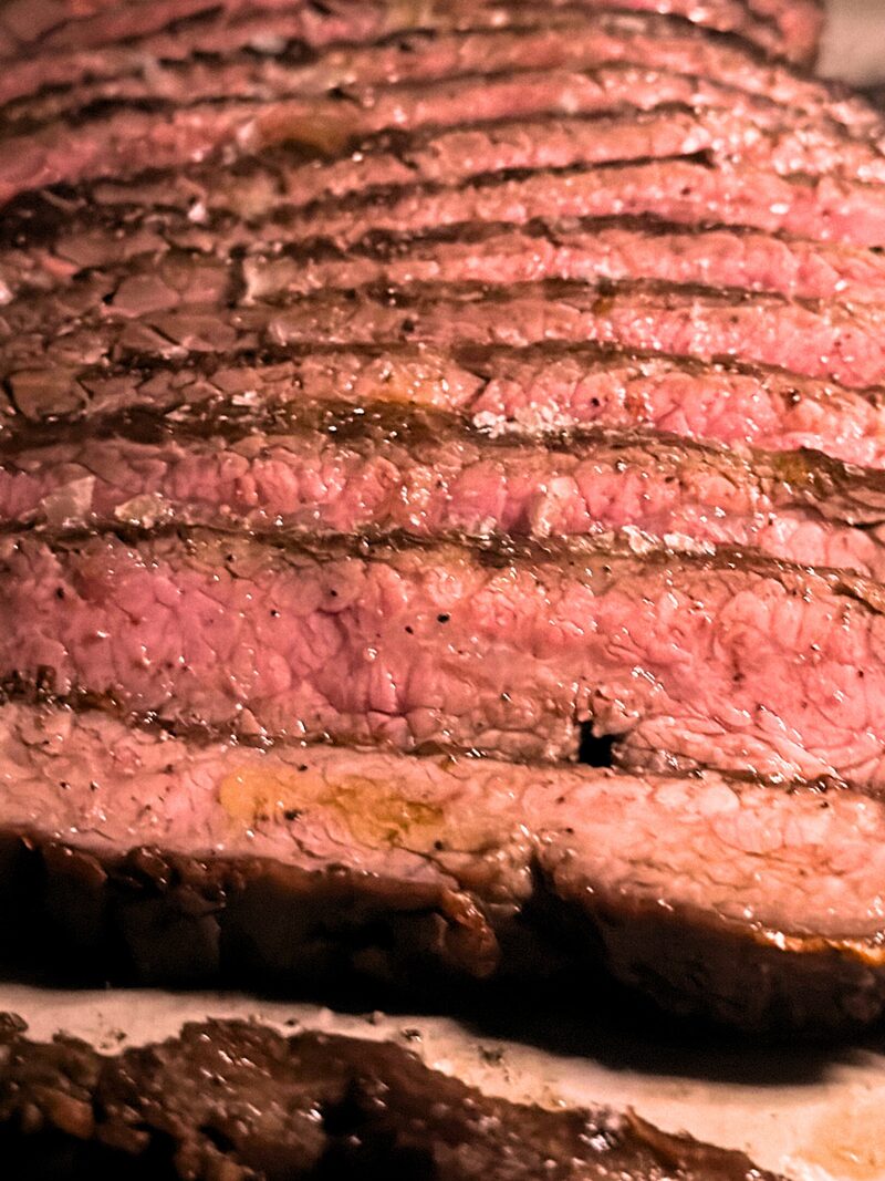 Australian flank steak, sliced